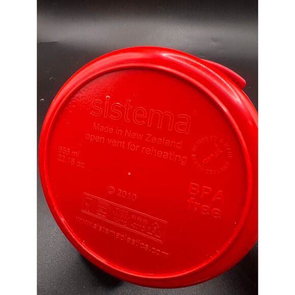Red Sistema Microwavable Cookware Cup 22.18 Oz. BPA free And Lid With Vent - Picture 4 of 5